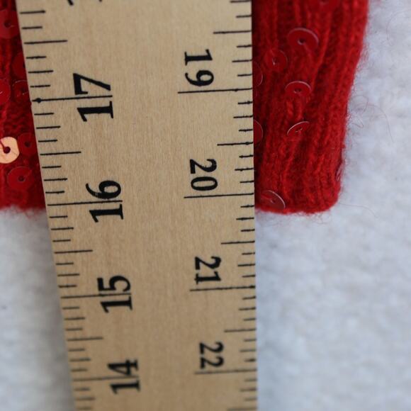 J Crew Sequin Mohair Sweater Womens Small Red Black Wool Blend Holiday  Preppy - Picture 6 of 8